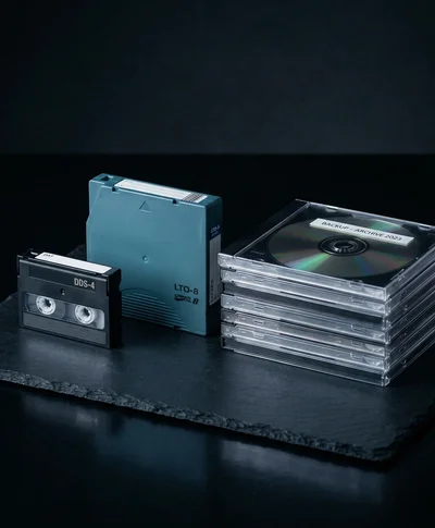 DDS-4 DAT kazetta, LTO-8 szalagkazetta és archiváló CD lemezek