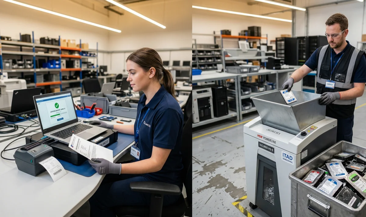 tanúsított adattörlésre alkalmas működő meghajtó és fizikai megsemmisítésre váró sérült SSD összehasonlítása